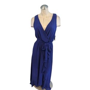 SL Fashions Size 4 High Low Belted Dress Cocktail Faux Wrap